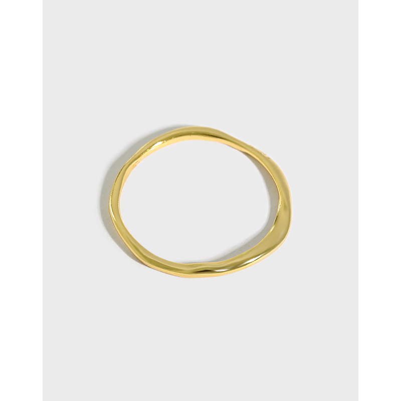 Ins Style Niche Pleated Texture Ring Irregular S925 Sterling Silver Ring Female Ring
