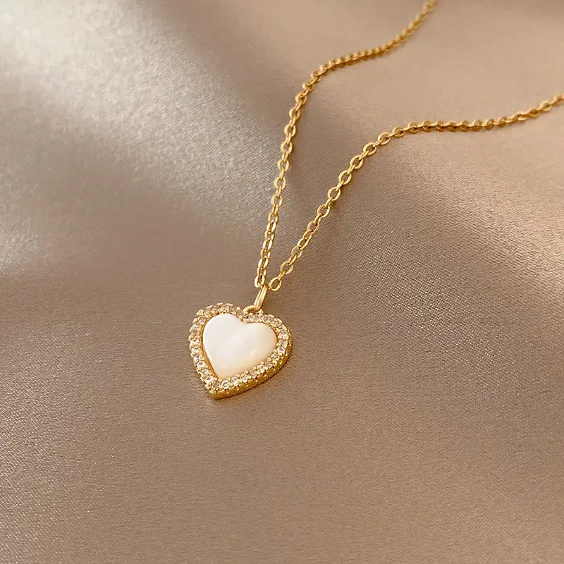 Women's Simple Love Titanium Steel Necklace