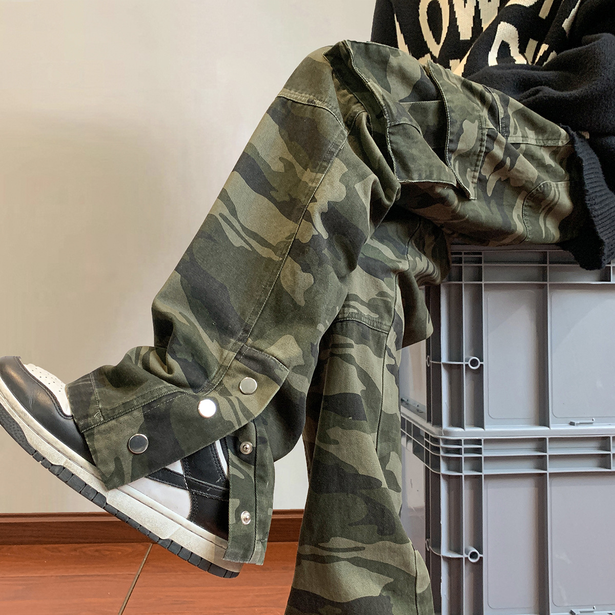 Title 3, Washed Distressed Camouflage Cargo Pants Mens ...