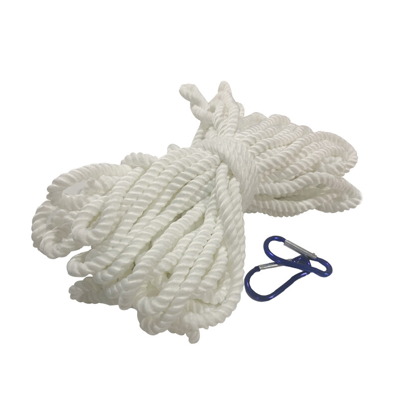 12.5 M Durable Flagpole Halyard Rope Flags Pole Rope Nylon Braided Cord White