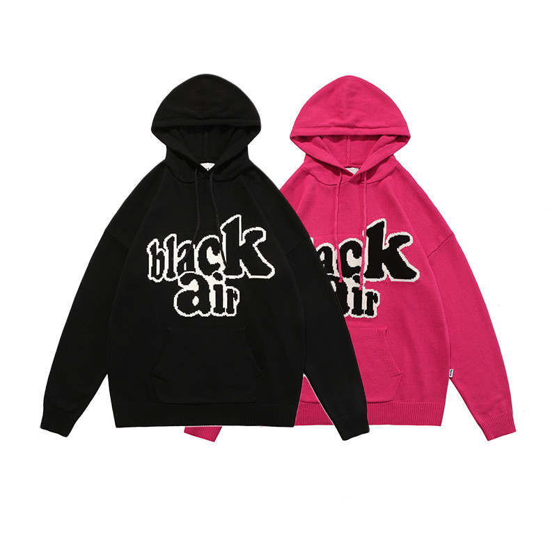 Men's Knitwear Retro Street Unisex Letter Hooded Sweater