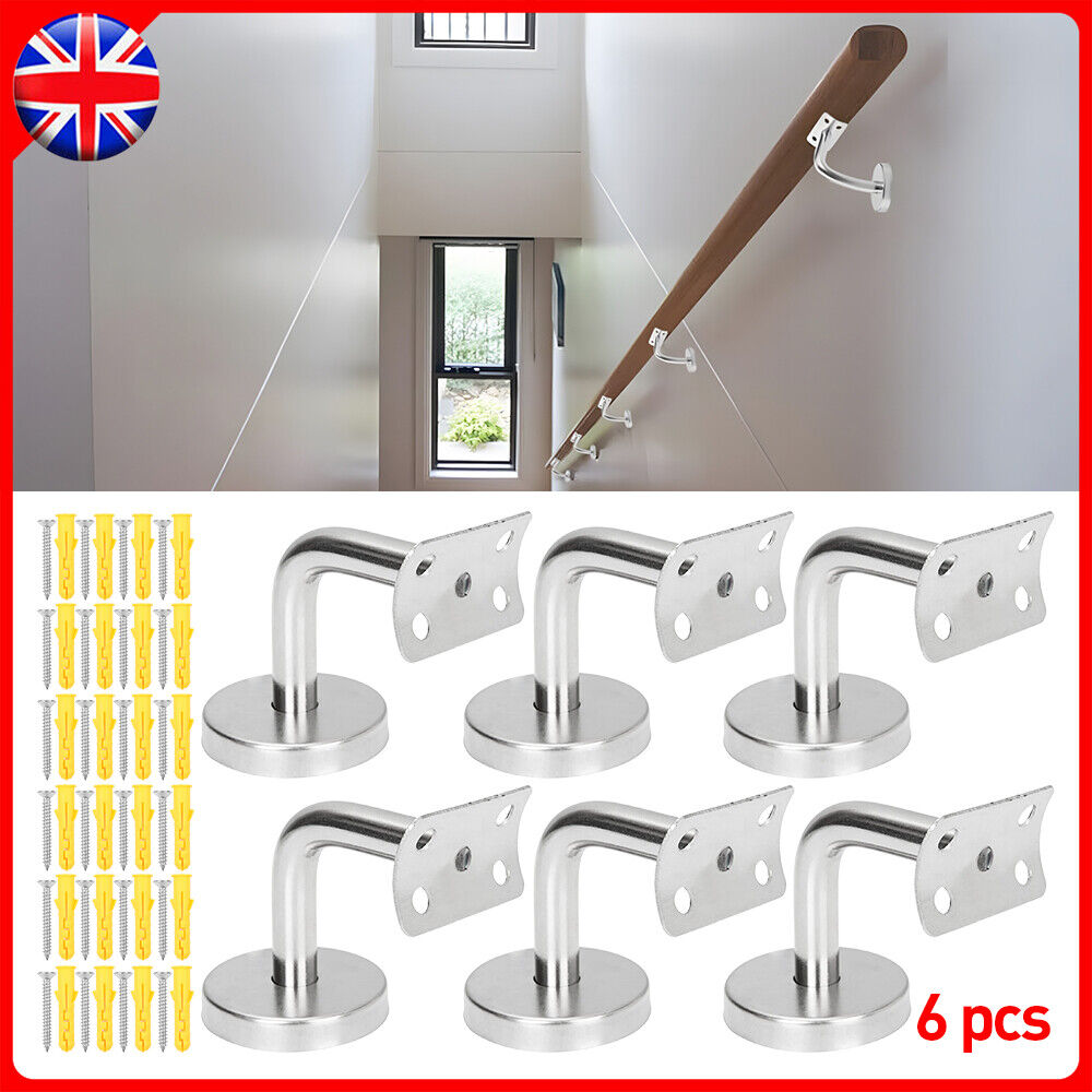 60mm CHROME HANDRAIL BRACKET SCREWS Stair Rail Bannister Holder Wall Support — image 7