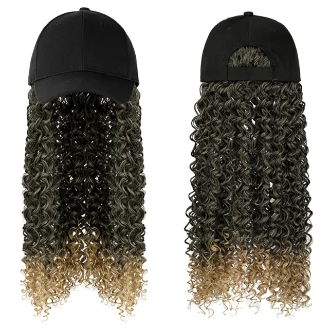 Women's Fashion Natural Headgear With Hat And Wig Gradient - Shop at LoveMi