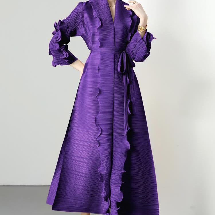 Pleated Petal-Sleeve Maxi Dress, picture 10 of 11