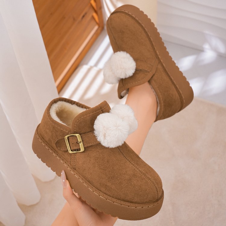 Men & Women Fleece Lined Warm Cotton Slippers, New Autumn Winter Couple Indoor Home Slides, Wearable Outdoors