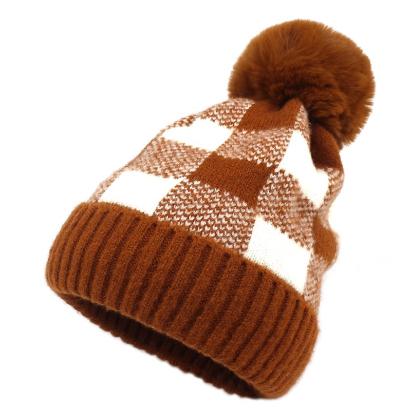 Women's Warm Hat Retro Plaid Wool