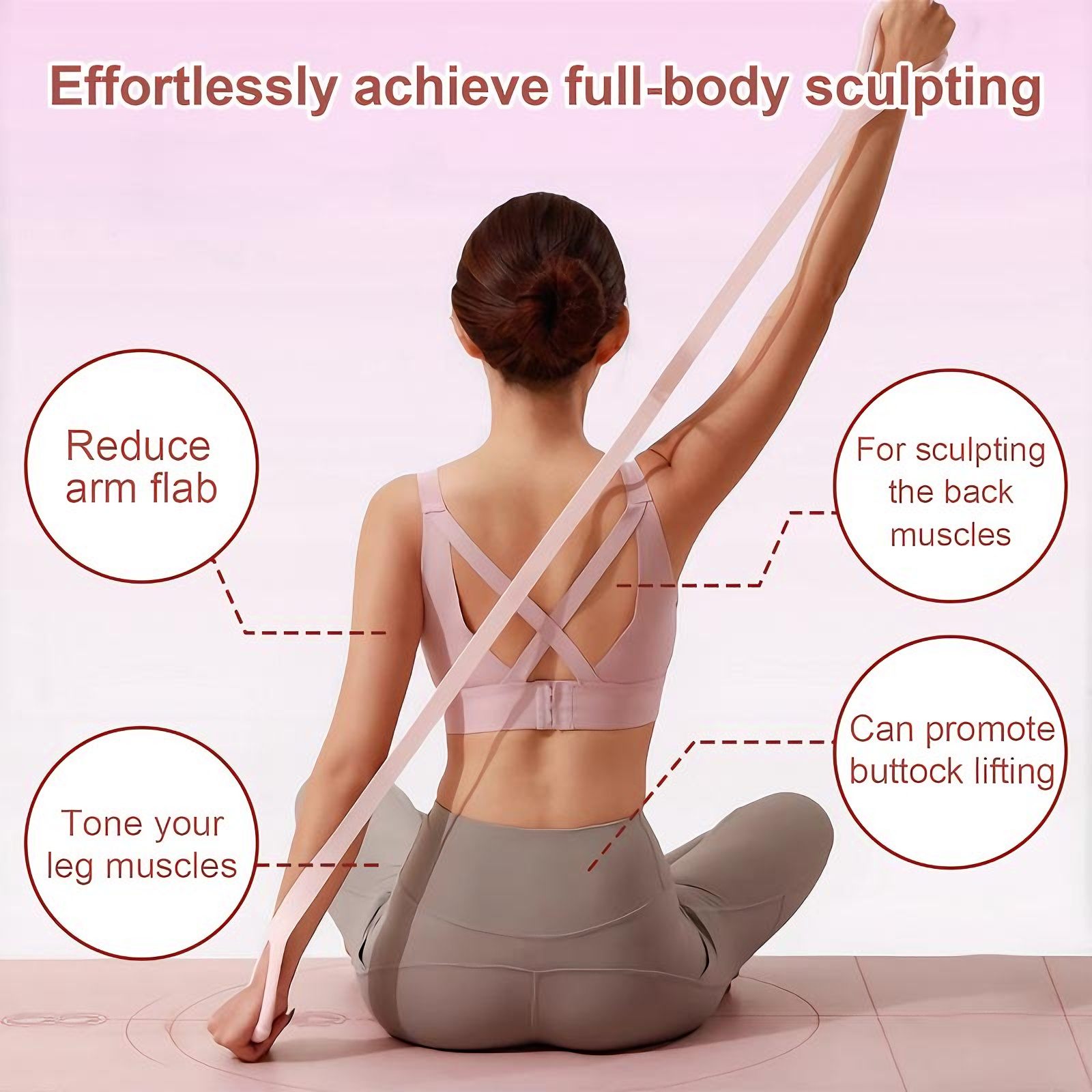 1P 8-shaped Silicone Yoga Resistance Band -  Elastic Fitness Stretching Rope, Suitable For Back, Waist, And Arm Exercises - Suitable For Home, Gym, And Outdoor Workouts Comprehensive Resistance Boxing