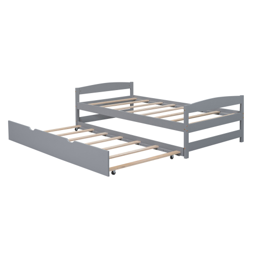 Twin Size Platform Bed with Twin Size Trundle β photo 8