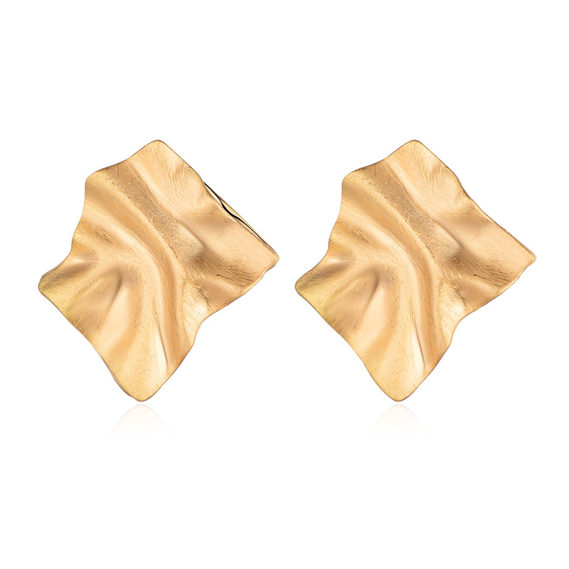 Fashion Trend Earrings Simple Personality Metal Texture Earrings Waves