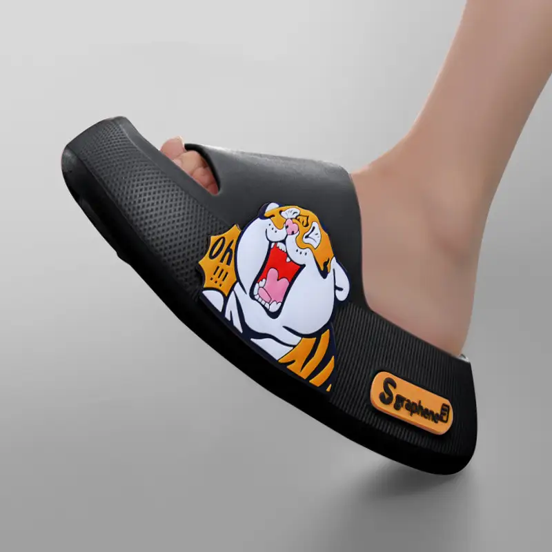 Thick Sole Non-Slip Sandals for Indoor and Outdoor Use — Tiger black, 36to37