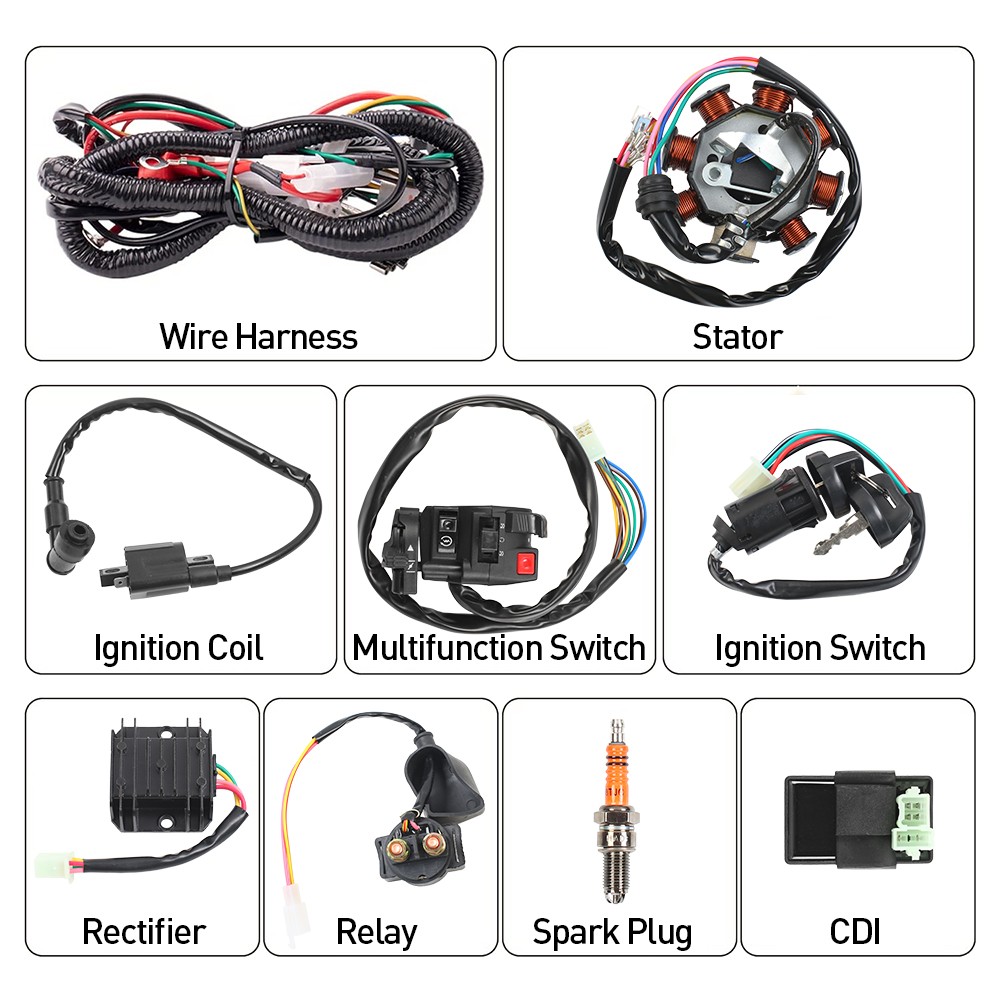 Full Wiring Harness Stator Loom Coil Rectifier CDI Quad 150-250cc — image 3