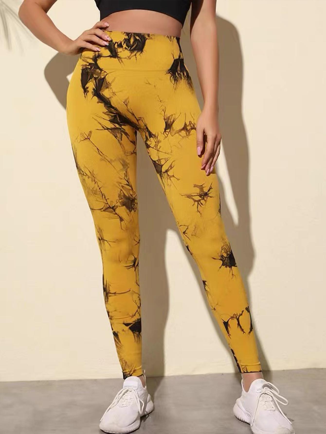 Women’s Tie Dye Seamless Leggings | High Waist Tummy Control Yoga Pants - Picture 10 of 10