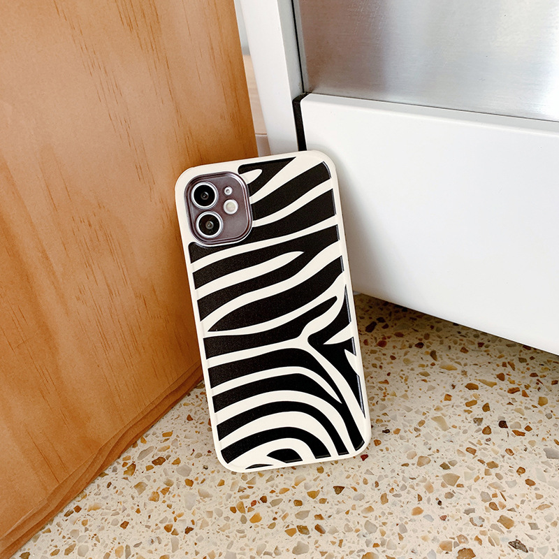 Zebra Pattern Phone Case Fine Hole Edge Drop Protection Cover - Image 3