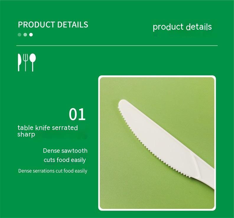 Title 4, Disposable PLA Knife Fork And Spoon Tableware Set