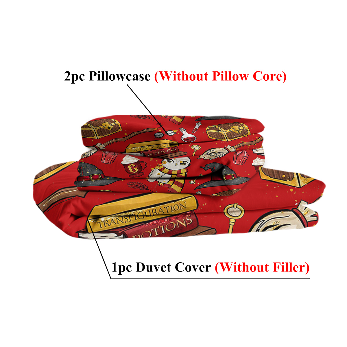 3PCS Halloween Duvet Cover Bedding Set, Red Duvet Cover, Magic Potion Spell... 5