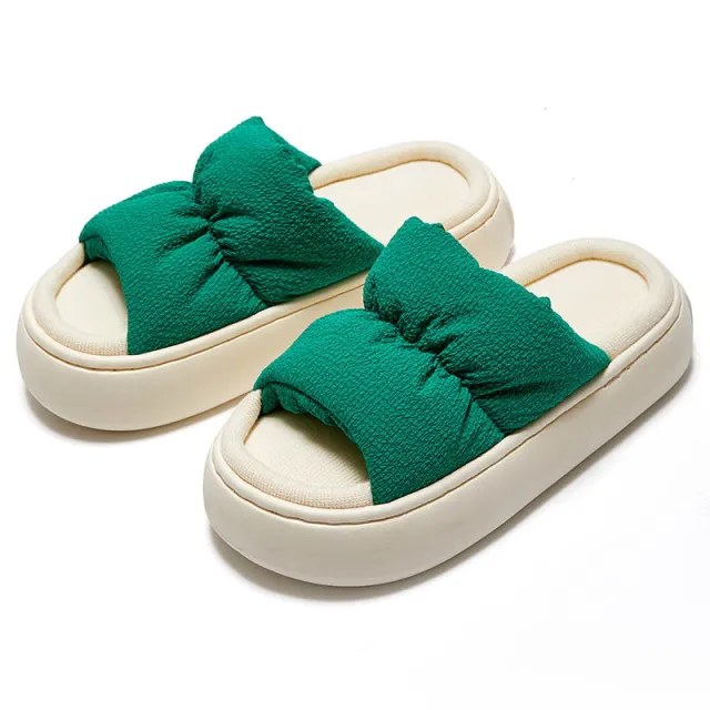 New Thick Bottom Fashion Simple Home Wear Elastic Rope Slippers Green - Shop at LoveMi