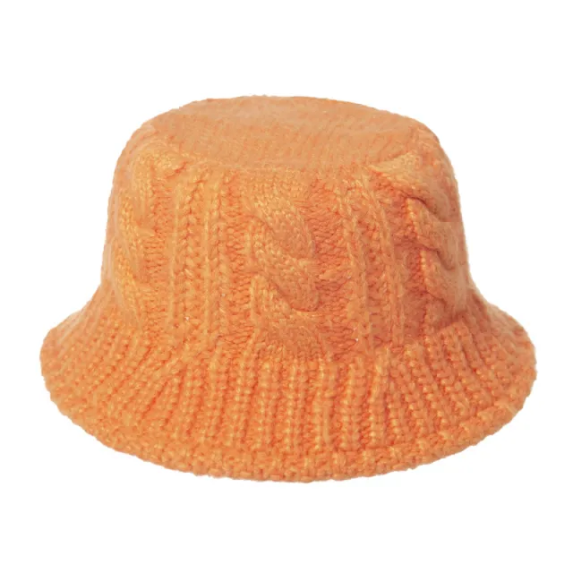 Crossborder Autumnwinter New Woolen Twist Knitted Fisherman Hat Orange - Shop at LoveMi