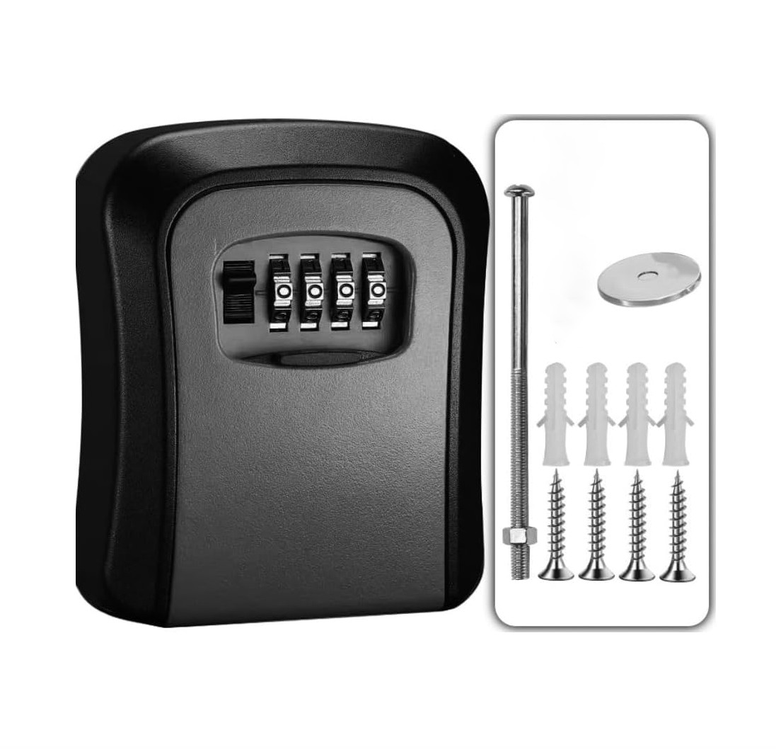 Wall Mounted Key Safe, 4 Combination Outdoor Security Lock Box UK — image 8