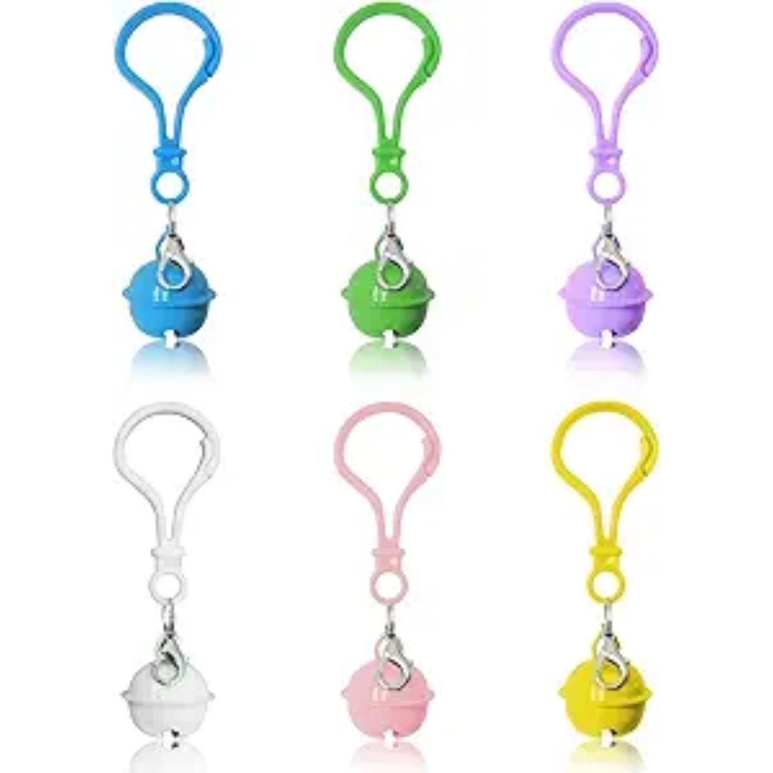 Clochettes pour chat et chien, lot de 6 grelots colorés à mousqueton