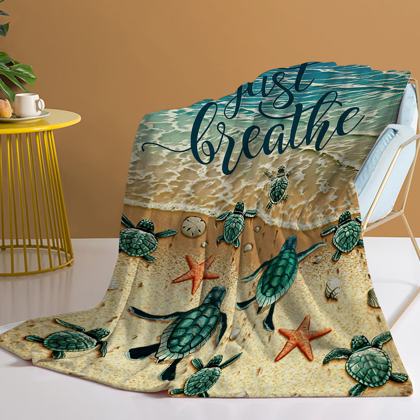 Tropical Baby Sea Turtle Flannel Fleece Blanket 3D Ocean Waves Flannel Soft Plush Throw Blanket Cozy Blankets For Bed Chair Car Sofa Couch Bedroom 150x200cm Temu Can Only Be Self-picked Up 4