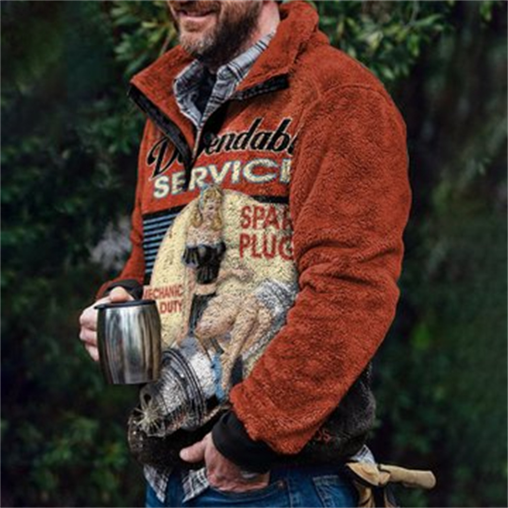 Autumn And Winter Casual Button Pocket Flannel Plush Men's Sweater
