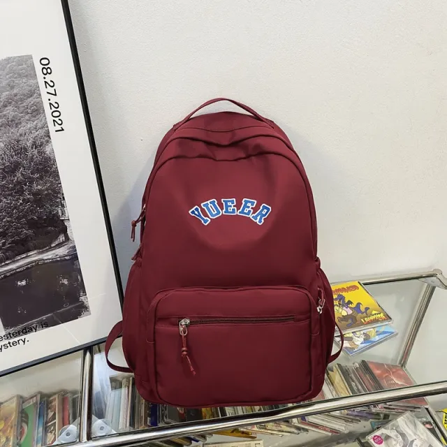 Simple Backpacks School Bags Student Girls Nylon Bag Women Red - Shop at LoveMi