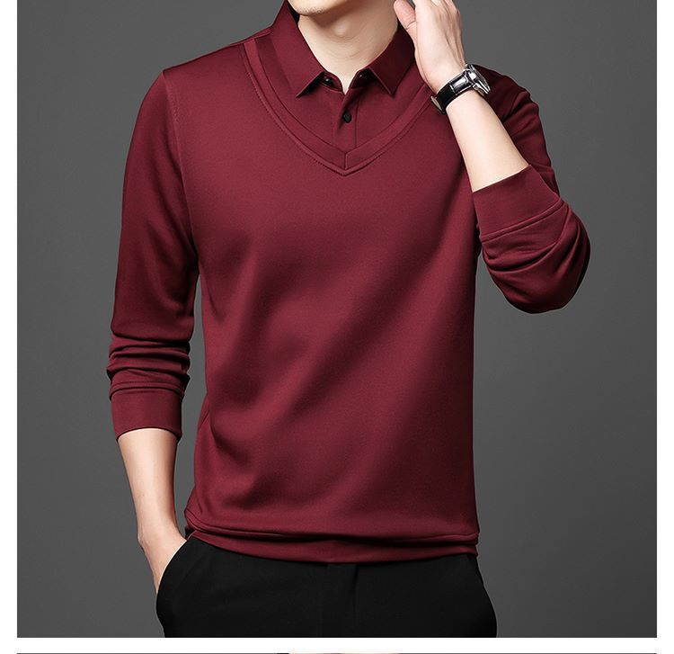 Long - Sleeve False Two Bottom Unlined Upper Garment Thin Turn - 25