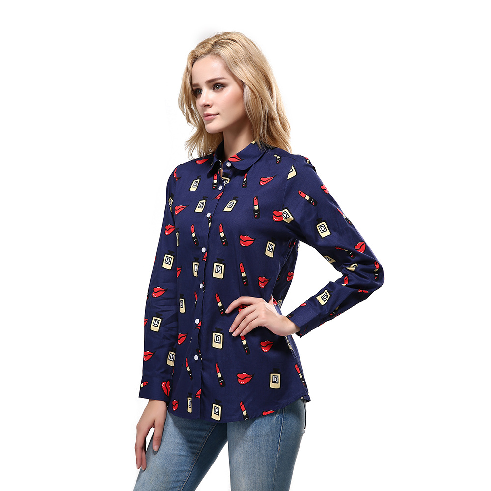 Title 8, Plus Size Women Printed Long Sleeved Shirt