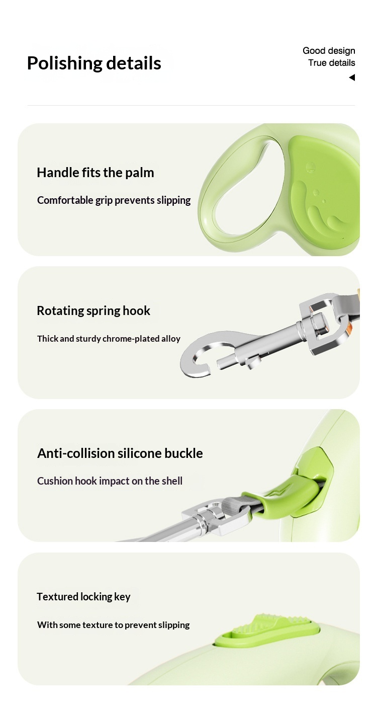 Retractable Dog Leash Shock-Absorbing Design For Large Dogs Durable Extendable Leash For Walking detail photo 15