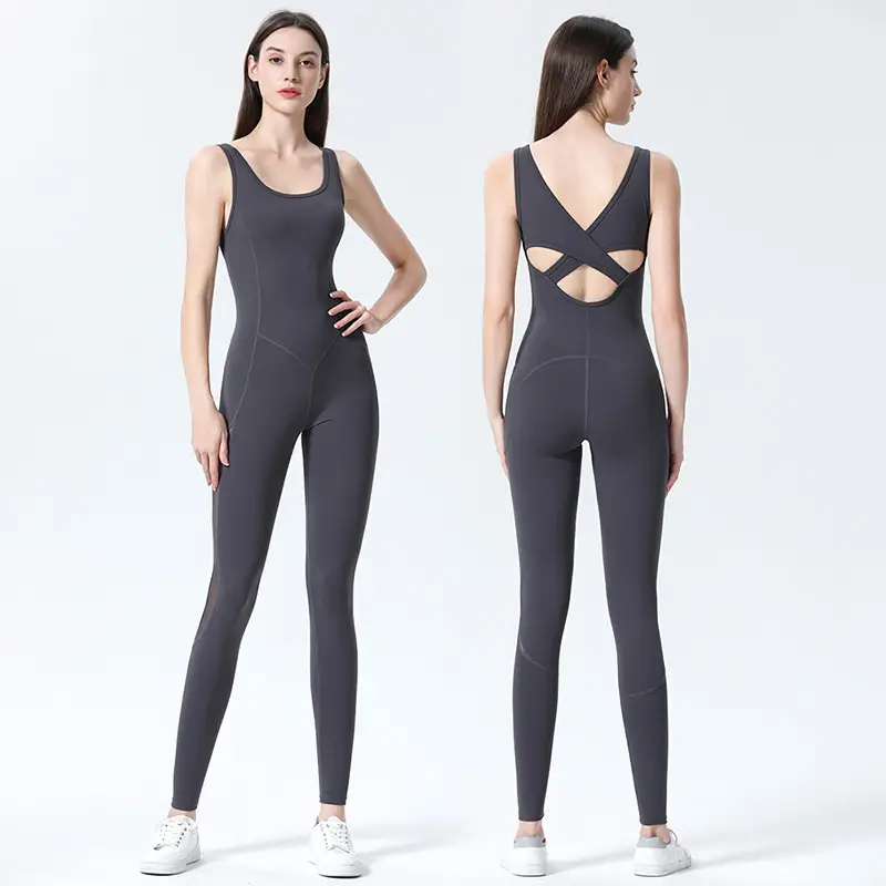 Women's All-in-one Mesh Stitching Dance Jumpsuit
