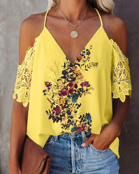 Solid Color Hollow Short-sleeved Off-the-shoulder T-shirt