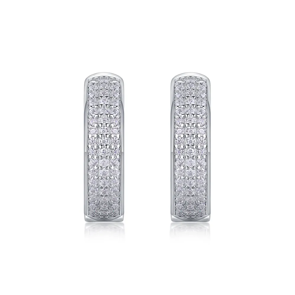 1Years - Fashionable Earrings And Stud Jewelry Set With Moissanite S925 Sterling Silver And Platinum-plated Diamonds Prohibit TikTok sales