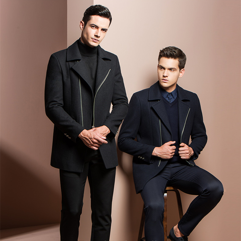 Zip-Front Woolen Coat, picture 2 of 5