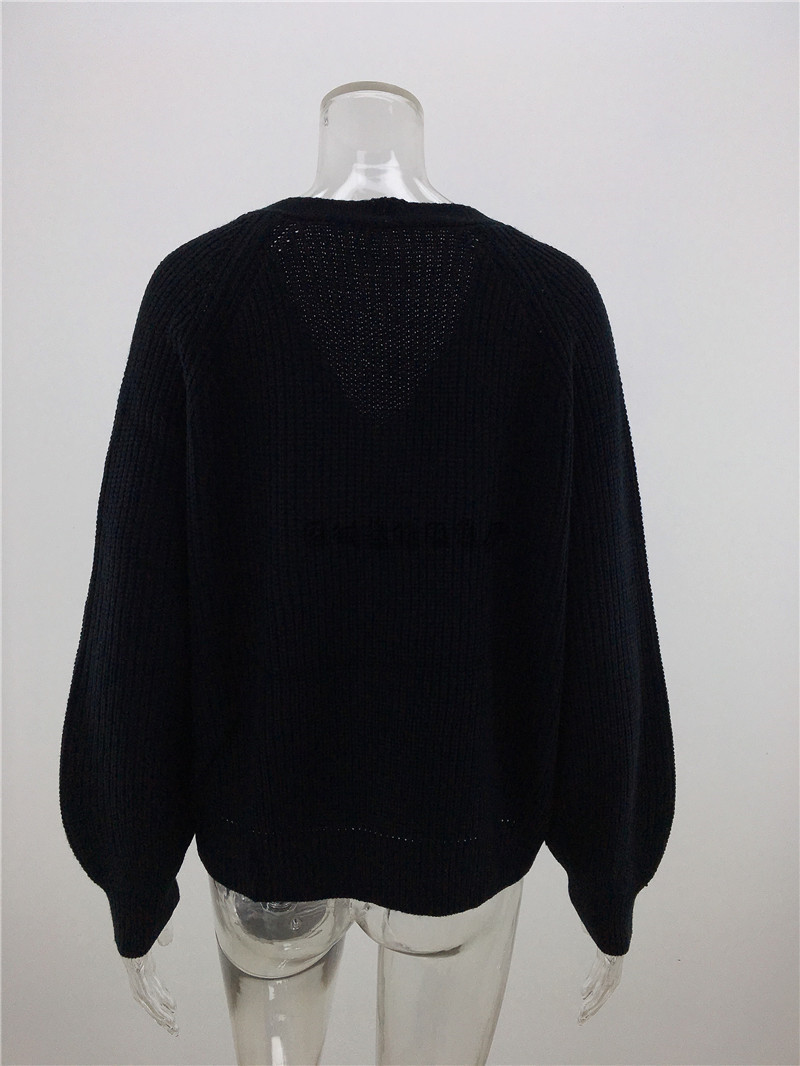 Title 8, Pull-Over Chaud et Ample en Tricot Col en V Cou...