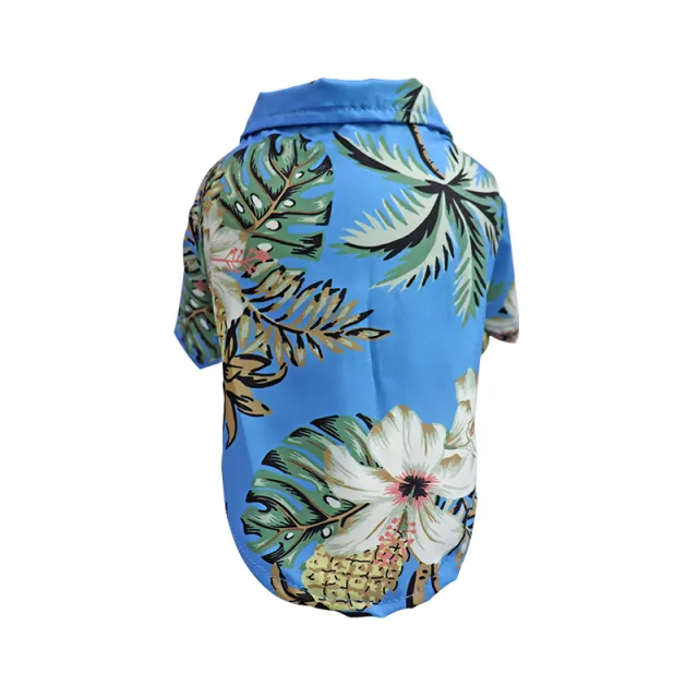 Dog Spring And Summer Thin Shirt Corgi Blue Cat Clothes Coconut Tree Blue - Shop at LoveMi