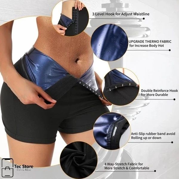 Sweat Sauna Pants Waist Trainer Body Shaper Thermo Shapewear Tummy Control  Slimming Pants Fajas Workout Fitness Leggings Color Silver size European  size XL