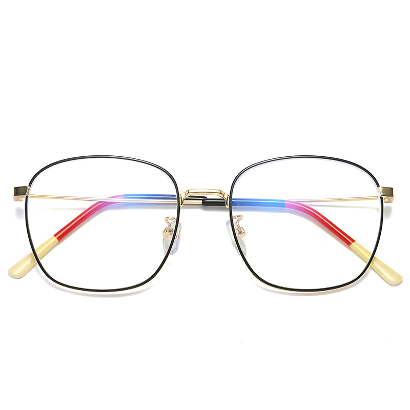 Men’s Anti-blue Light Flat Without Degrees Color-changing Gold Wire Glasses