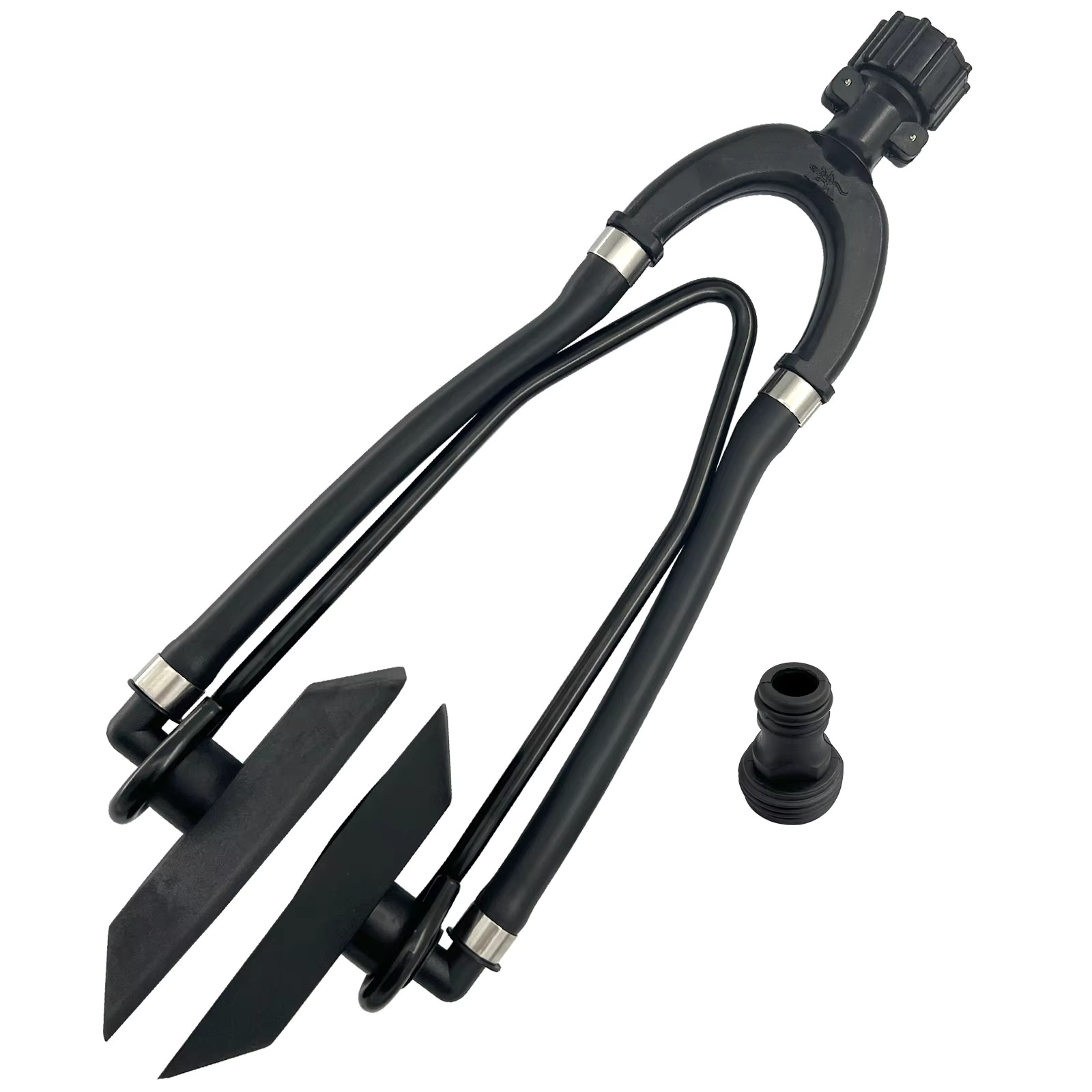 Dual feed outboard flusher for marine boat motor flushes