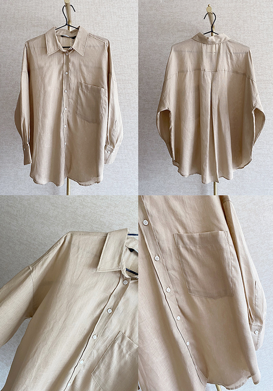 Title 3, Lazy Linen Shirt Thin Loose Long Sleeves