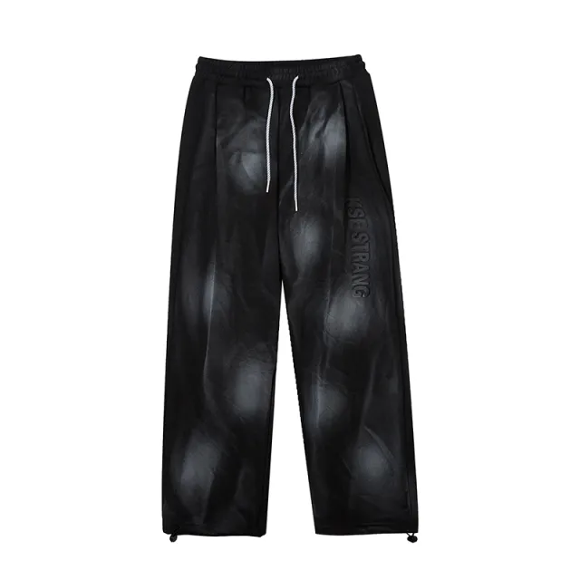 Diablo Tie dye Niche Casual Panties Women Wide Leg Pants Black - Shop at LoveMi