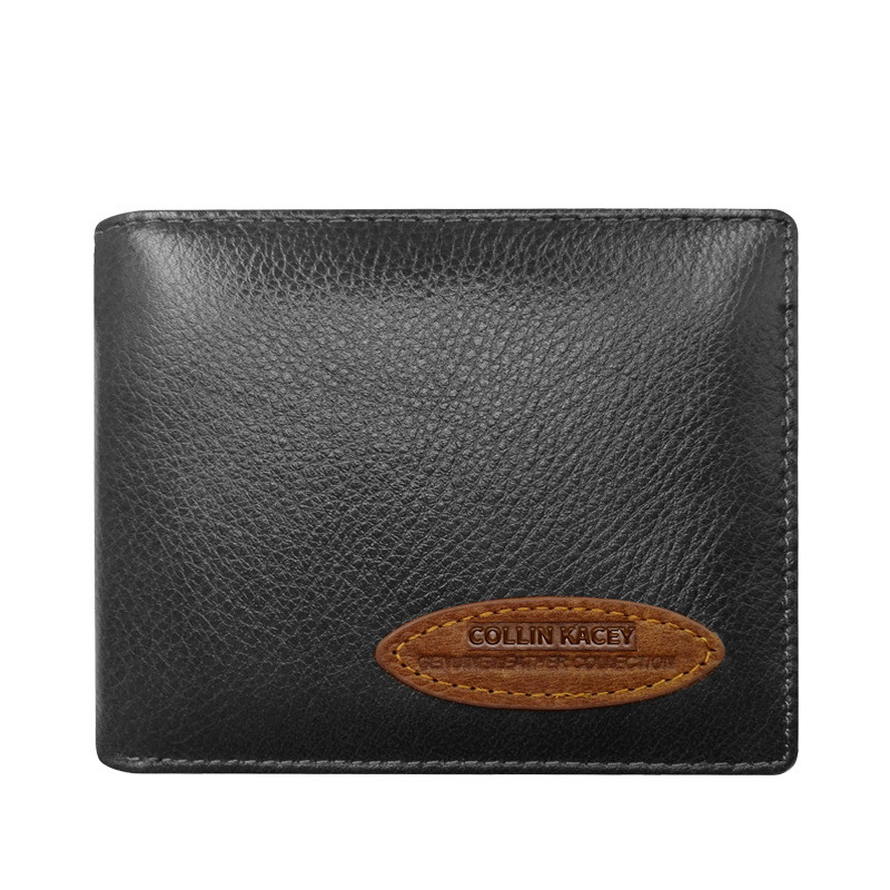 Men's Cowhide Bag Fashion Short Wallet Multi-card Wallet