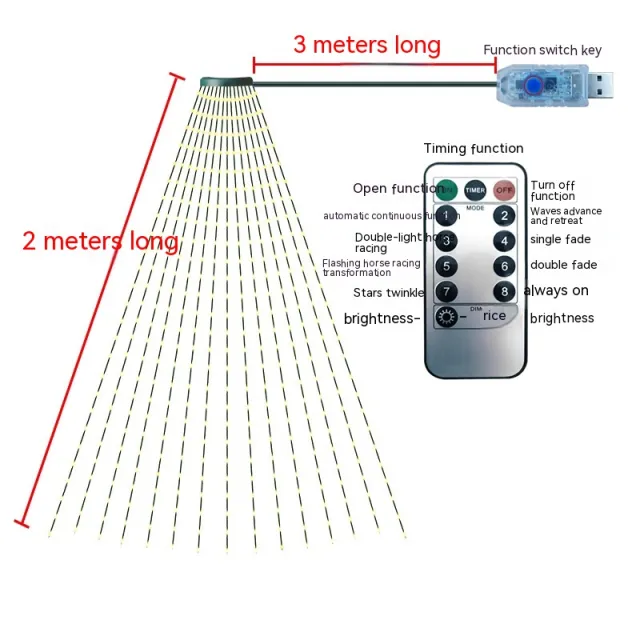 Christmas Tree Decorative String Lights Holiday Courtyard Layout Warm White - Shop at LoveMi