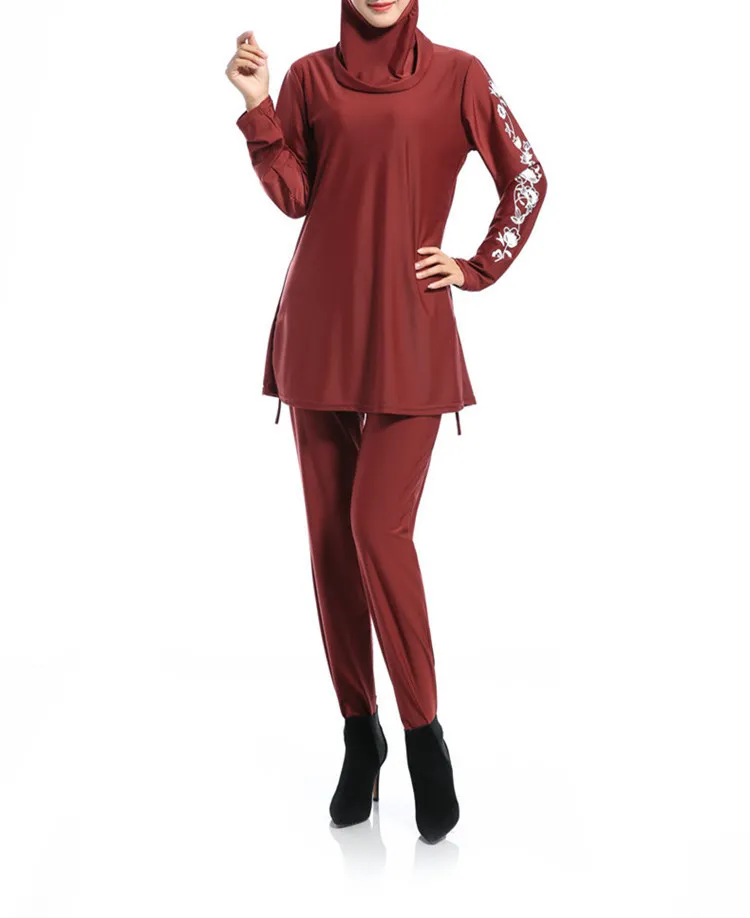 Women's Solid Colour Nylon Swimsuit - Red