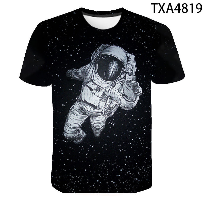 Summer Fashion Astronaut Starry Sky 3D Digital Print T-Shirt