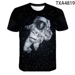 Summer Fashion Astronaut Starry Sky 3D Digital Print T-Shirt - Xxs - View 1