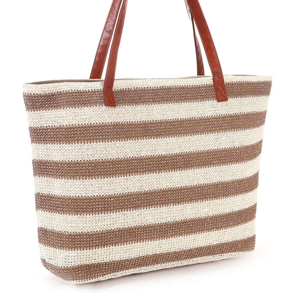 Women's Outdoor Popular Straw Beach Bag - Beige
