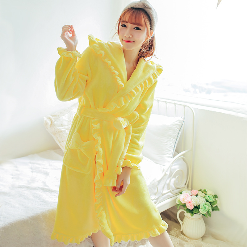 Hooded yellow nightgown