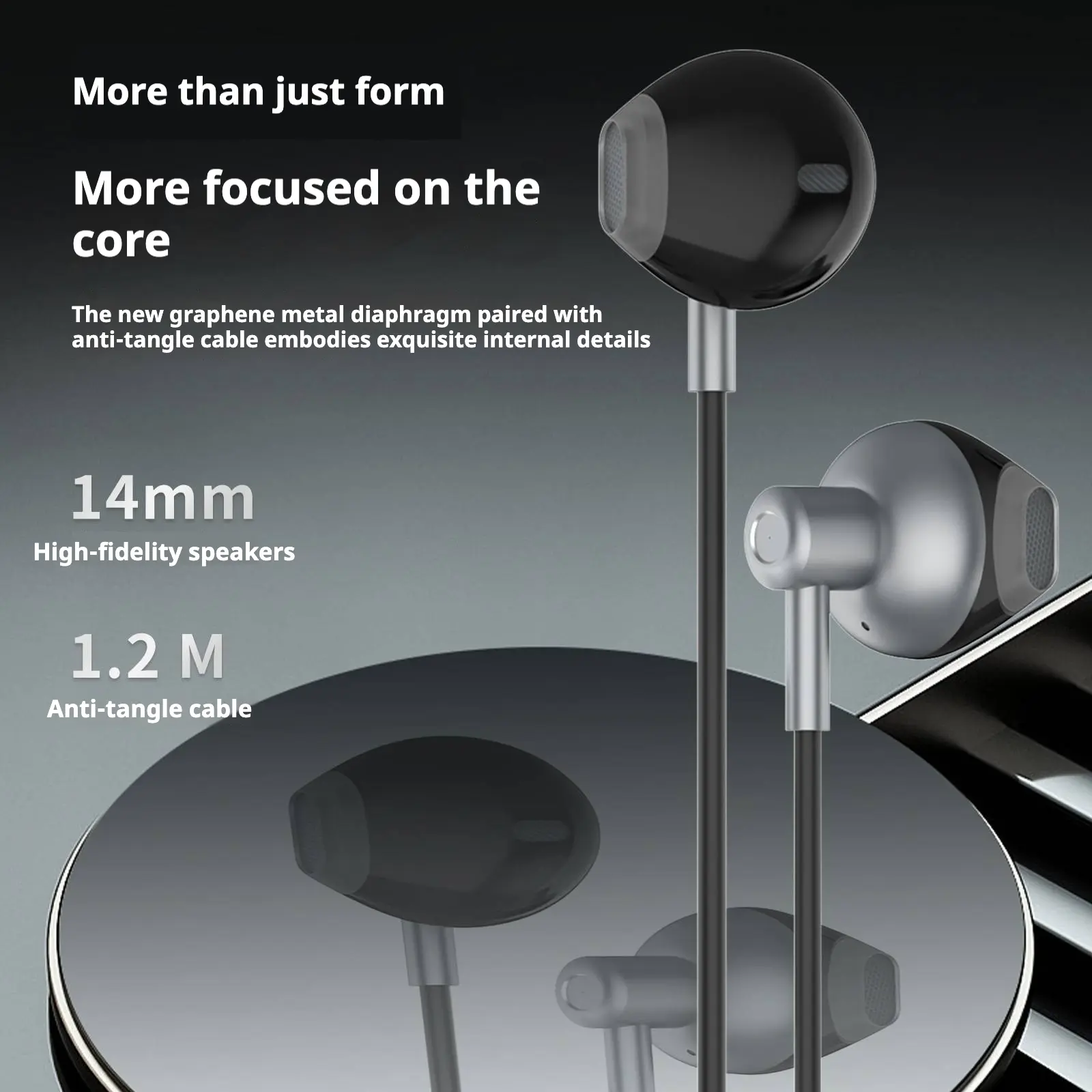 KP-238 Wired Earphones With In-Line Controls USB-C Connector Semi-In-Ear Design High Volume High Sound Quality Low Latency Gaming-Ready Hot-Selling Item In Stoc