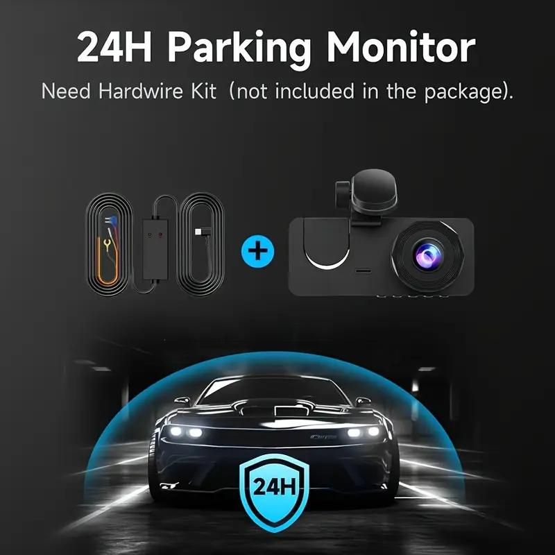 Parking Mode Christmas Gift Wireless Car DVR With Dual Lenses, Parking Monitoring, Shockproof Design