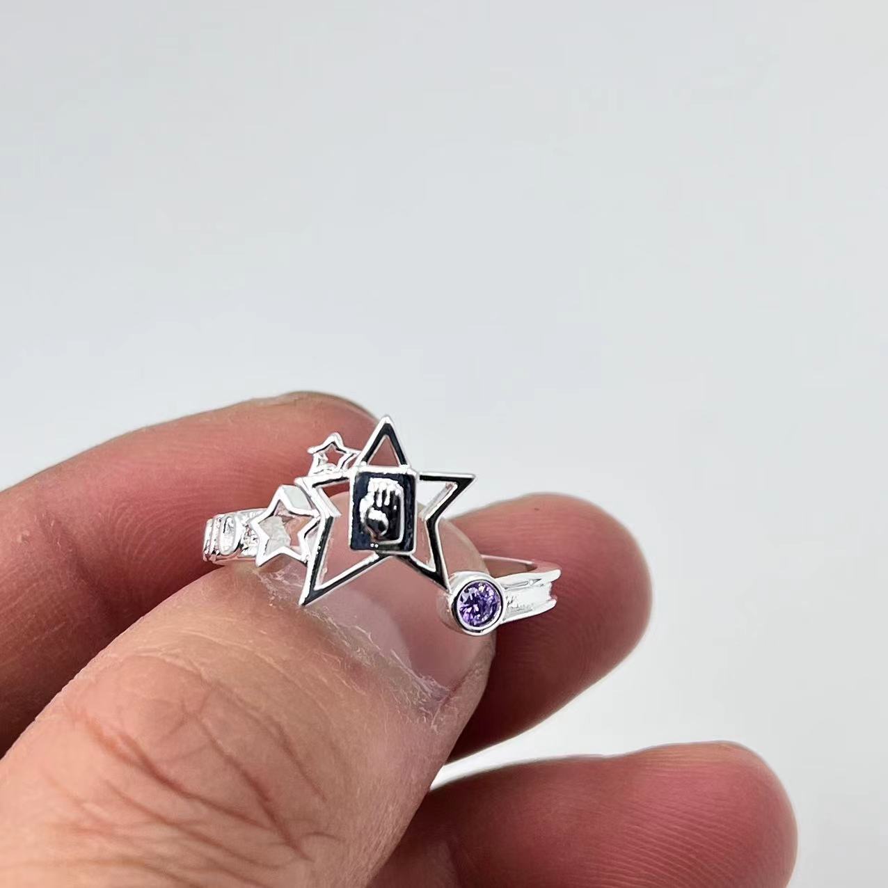 Purple Crystal Men's And Women's Rings